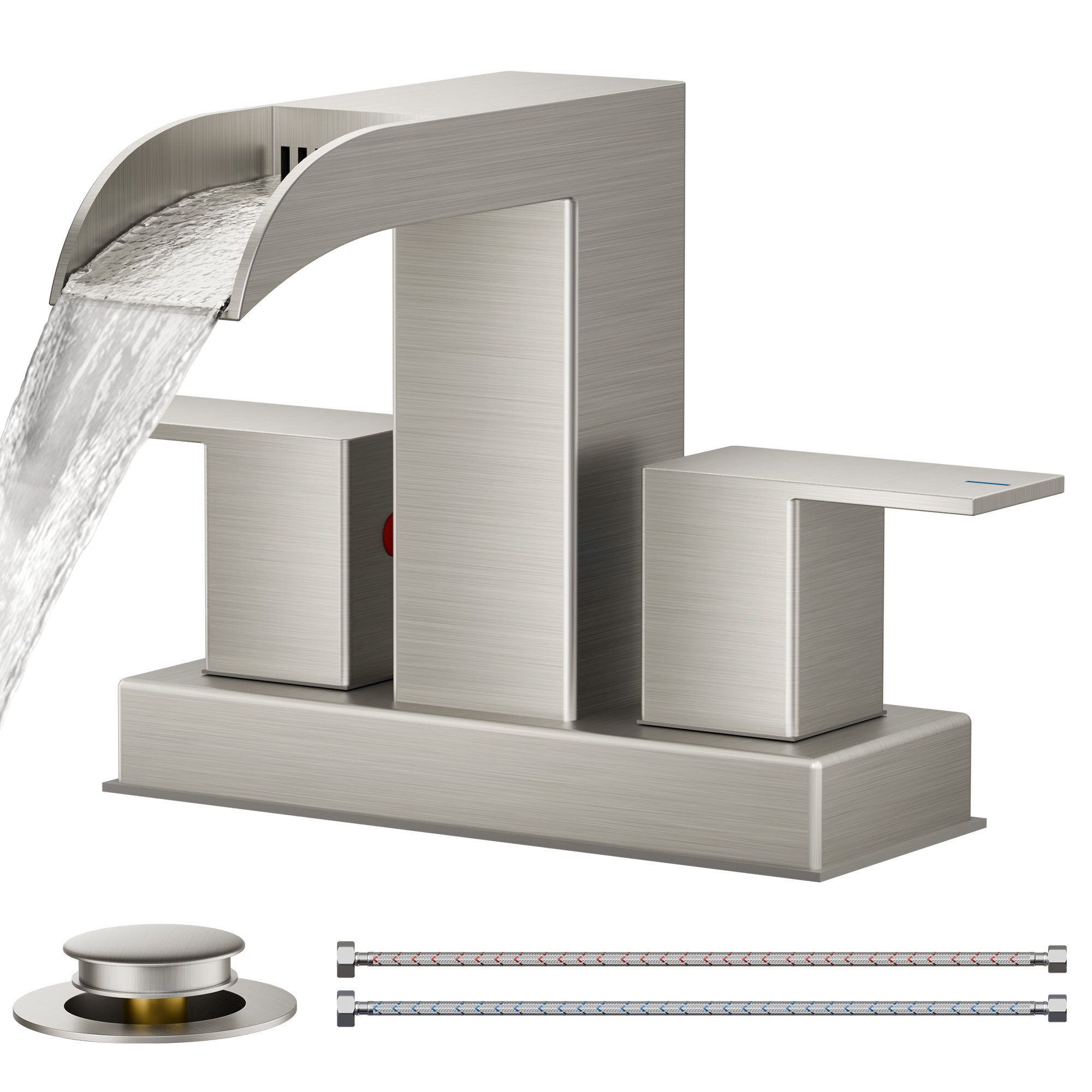 WB-61A32BN Centerset Bathroom Faucet With Drain Assembly, 2-handle Bathroom Sink Faucet