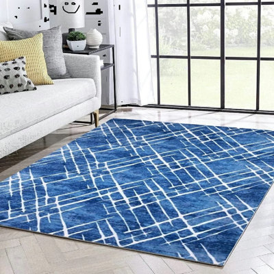 Rectangle Geometric Shaggy Area Rug