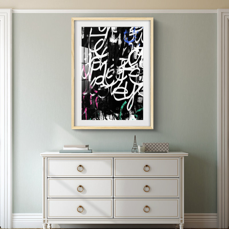 Graffiti Scribe I -Framed Print, Natural