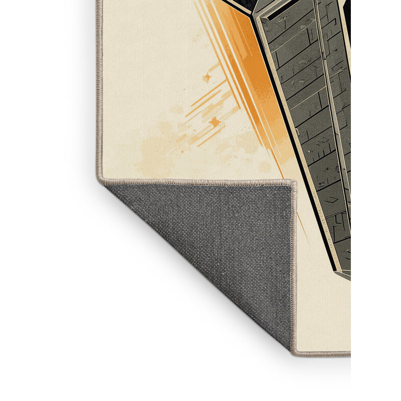 Tapis beige moelleux et doux à motif géométrique moderne de couleur interstellaire, 7 x 9