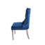 Chaise de salle à manger Blue Velvet Munich (ensemble de 2) avec pieds chromés