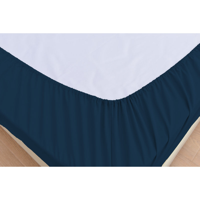  Ensemble de draps en rayonne ultra doux et infroissable, Bleu de cobalt, Ensemble de draps pour li très grand californien 