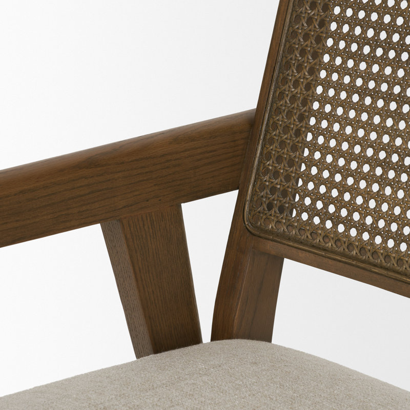 Chaise d'appoint de salle à manger en tissu crème et brun