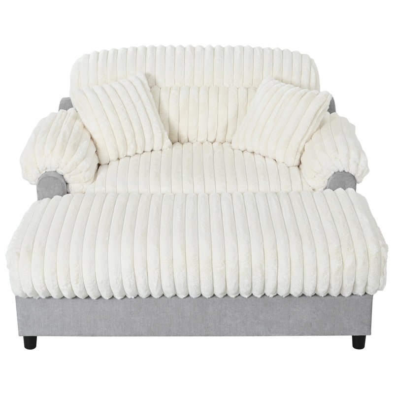 Canapé-lit moderne avec méridienne 65,25 po Cloud, Beige