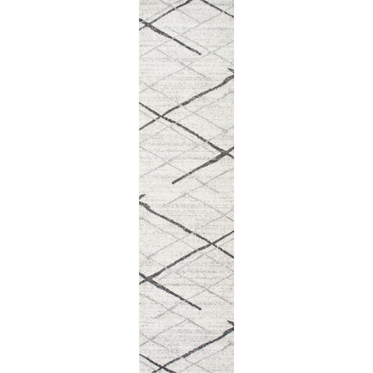 Amii Abstract Stripe Contemporary Ivory/Gray/Charcoal Area Rug