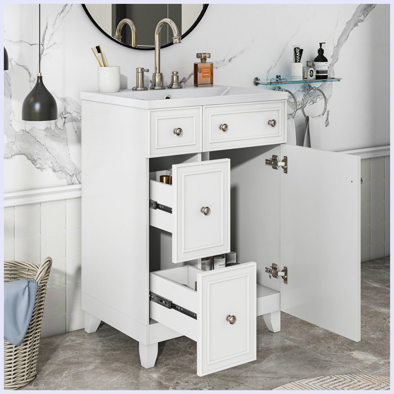 Meuble-lavabo moderne avec lavabo intégré en résine