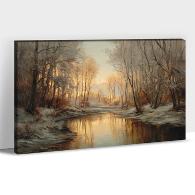 Paysage d'hiver - art mural, photos d'hiver, art mural sur toile de scène d'hiver pour le salon, forêt d'hiver, décoration murale, impressions sur toile encadrées, 12 po x 16 po