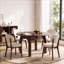 Ensemble de 7 chaises à rallonge en bois avec 6 chaises rembourrées Karoline