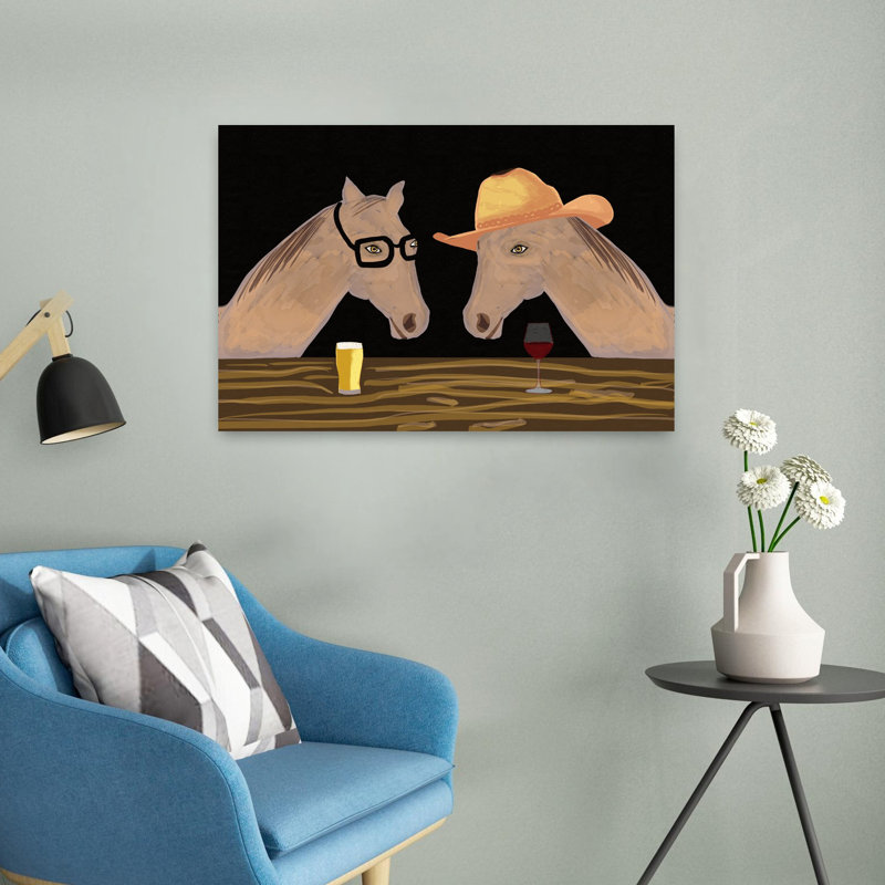 Art contemporain Art cheval contemporain, H 16 po x l 24 po