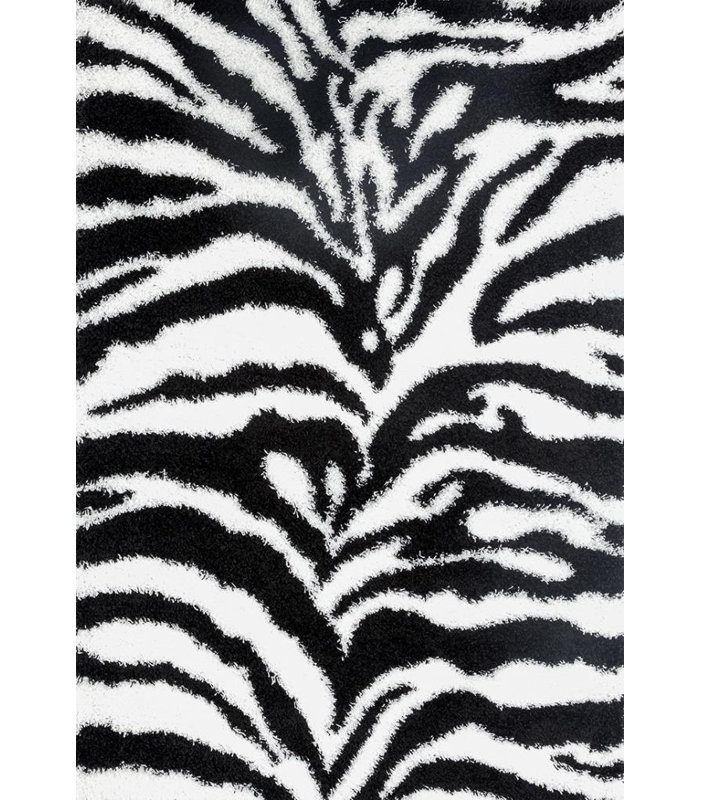 Tapis intérieur / extérieur blanc / noir Baller, 7 pi x 10 po