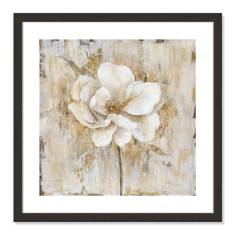 Venetian Gold Botanical II - peinture encadrée, H 24 po x l 24 po x P 2 po, Cadre espresso foncé