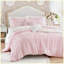 Ensemble d'édredon 5 pièces double / grand rose uni