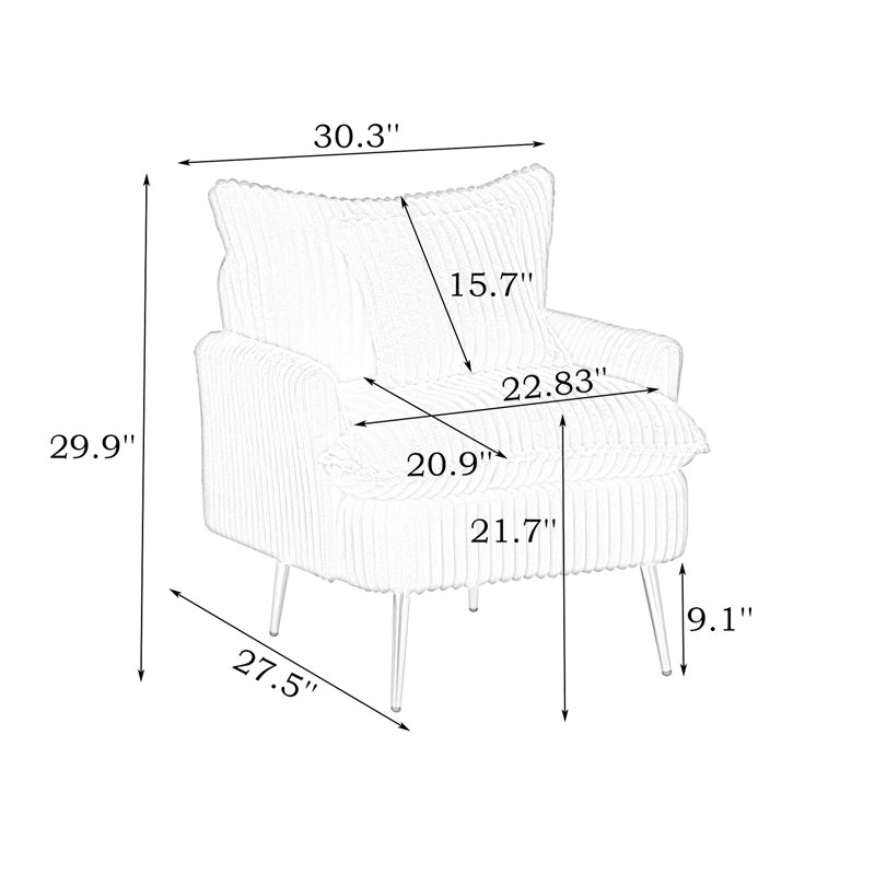 27.46 " Corduroy Sofa