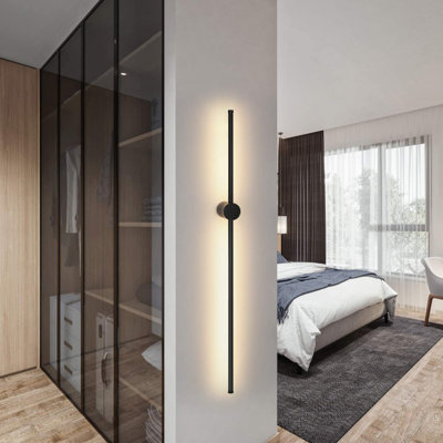 LED 1-light wall light black 100cm Flush Mounted Sconce Jalapa