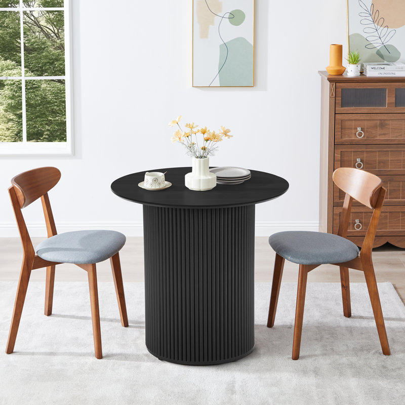 31.5'' Round Pedestal Dining Table, Black