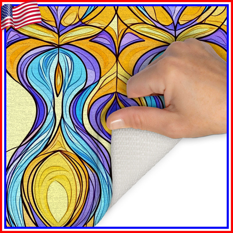 Tapis de bain abstrait, L 34 po x L 21 po