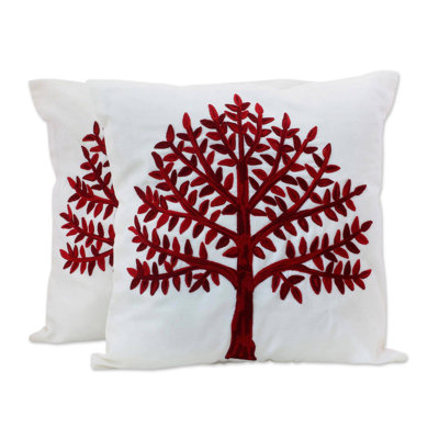 Embroidered Cotton Reversible Pillow Cover