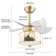 Xavious 23 Inch 3-Color Gold Ceiling Fan LED Light with Remote Control