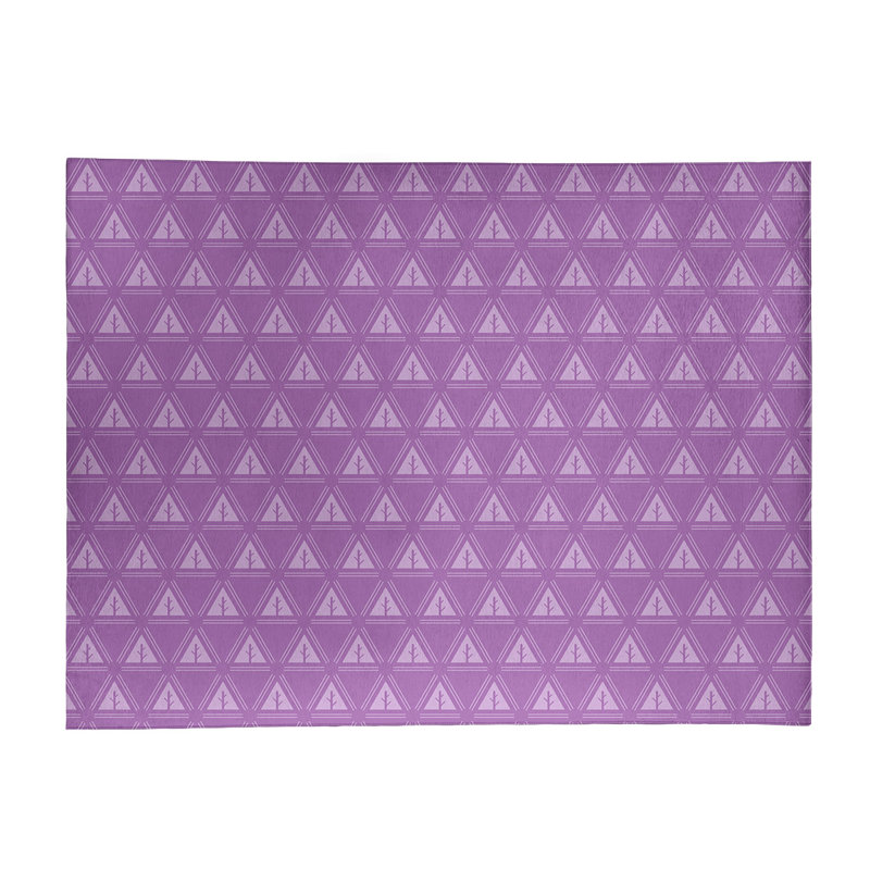 Tapis mauve foncé/mauve clair à l’arbre minimaliste en chrome, Rectangle 2 pi x 3 pi