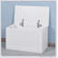 Armoire de rangement blanche avec 2 charnières de sécurité et coffre à jouets
