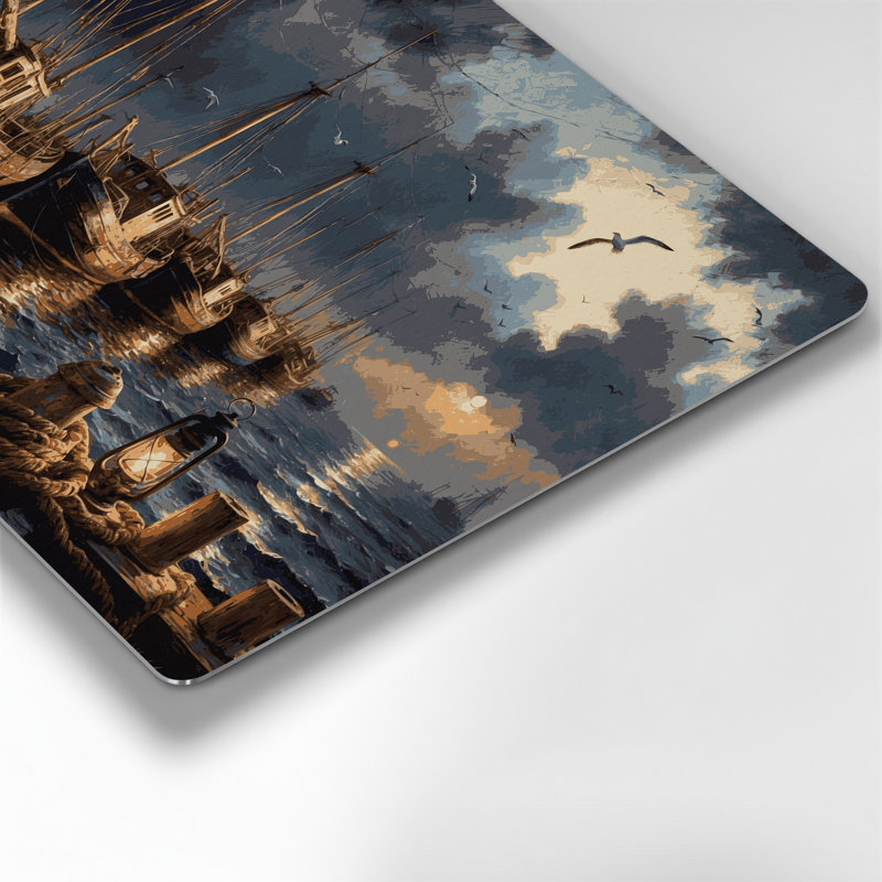 Nautical Harbour Scenes Black Metal Wall Art, 11" H x 14" W