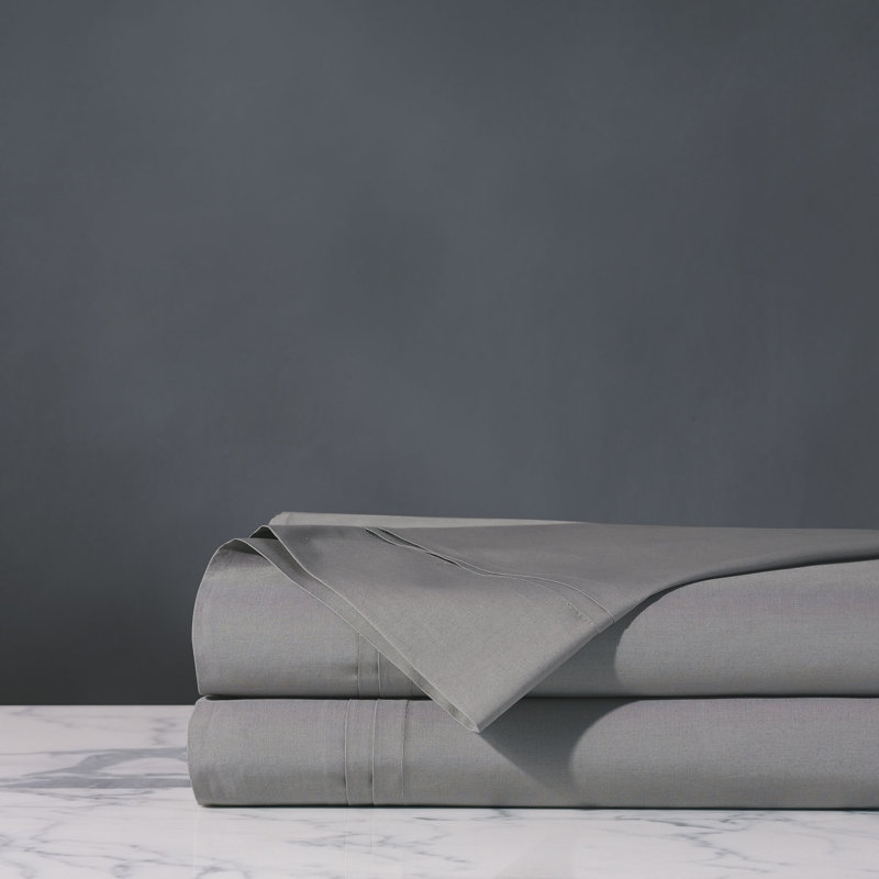 Vail Egyptian Cotton Percale Flat Sheet, Heather, Queen Flat Sheet