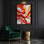 Abstrait art fluide sur toile rouge 73-1825025544