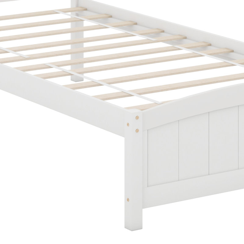 Platform Bed With Headboard And Footboard., White