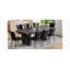 Ensemble de table de salle à manger luxueuse à motif de marbre noir, 78,7 x 39,4 pouces, avec 8 chaises ergonomiques en polyuréthane-1289118226