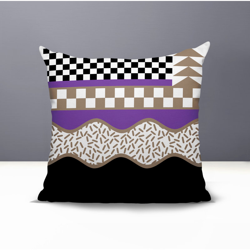 Coussin carré intérieur / extérieur Trix Abstract, Carré 20 po, Mauve