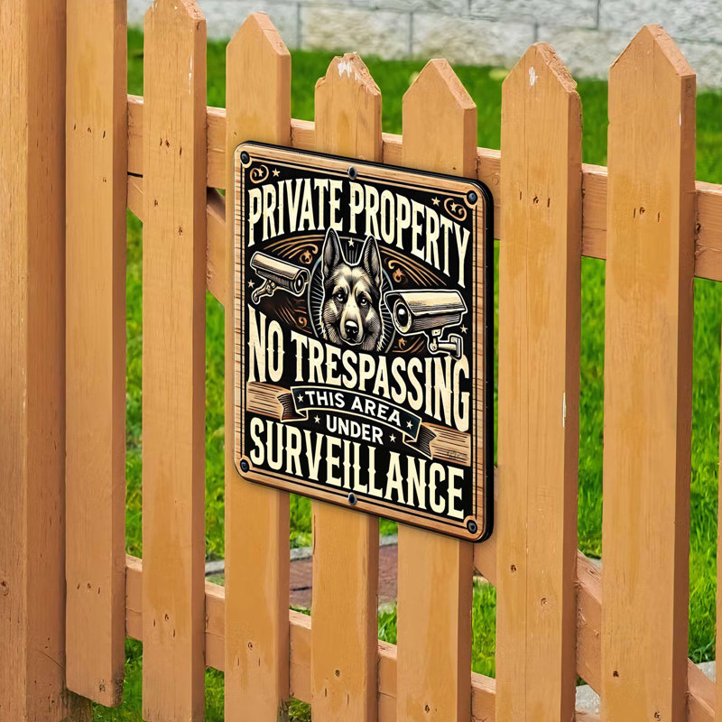 Panneau d'avertissement en bois propriété privée