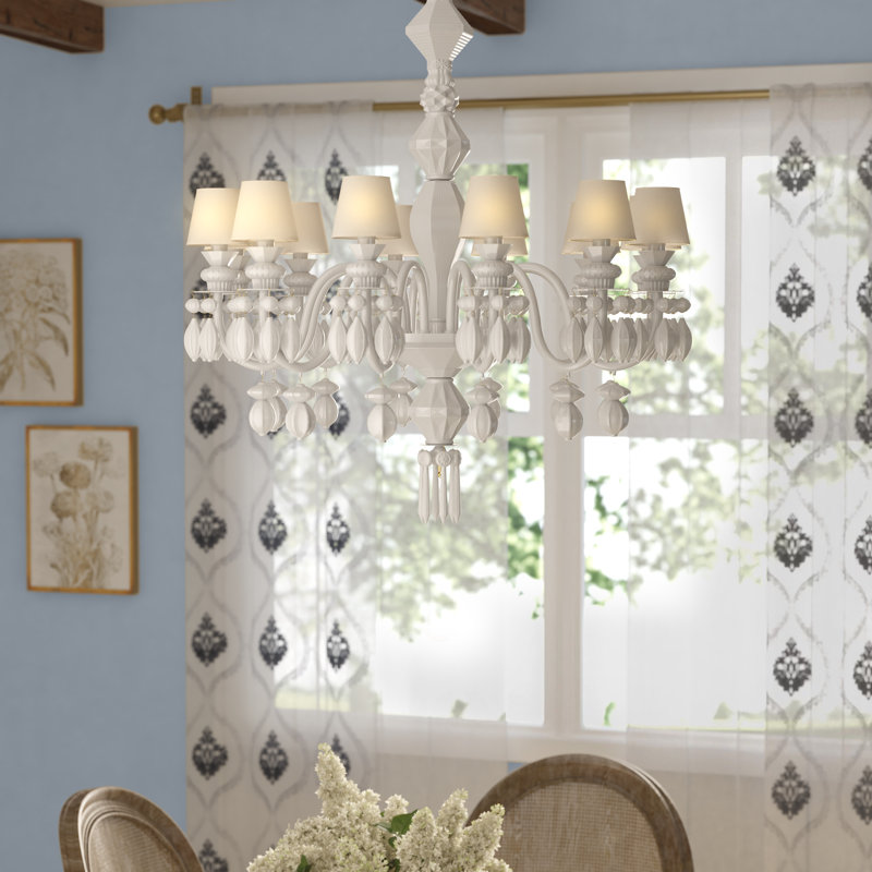 Belle de Nuit 12-Light Shaded Classic/Traditional Chandelier, White