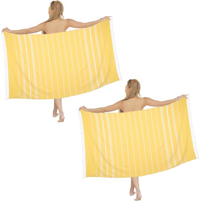 Ensemble de 2 serviettes de plage en coton de la même taille