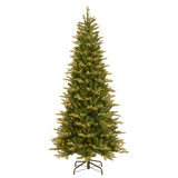 Glen Ridge Slim PowerConnect 90" Green Spruce Artificial Christmas Tree with 600 Clear Lights and Stand