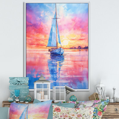 Bateau sur la barbe à papa, impression sur toile