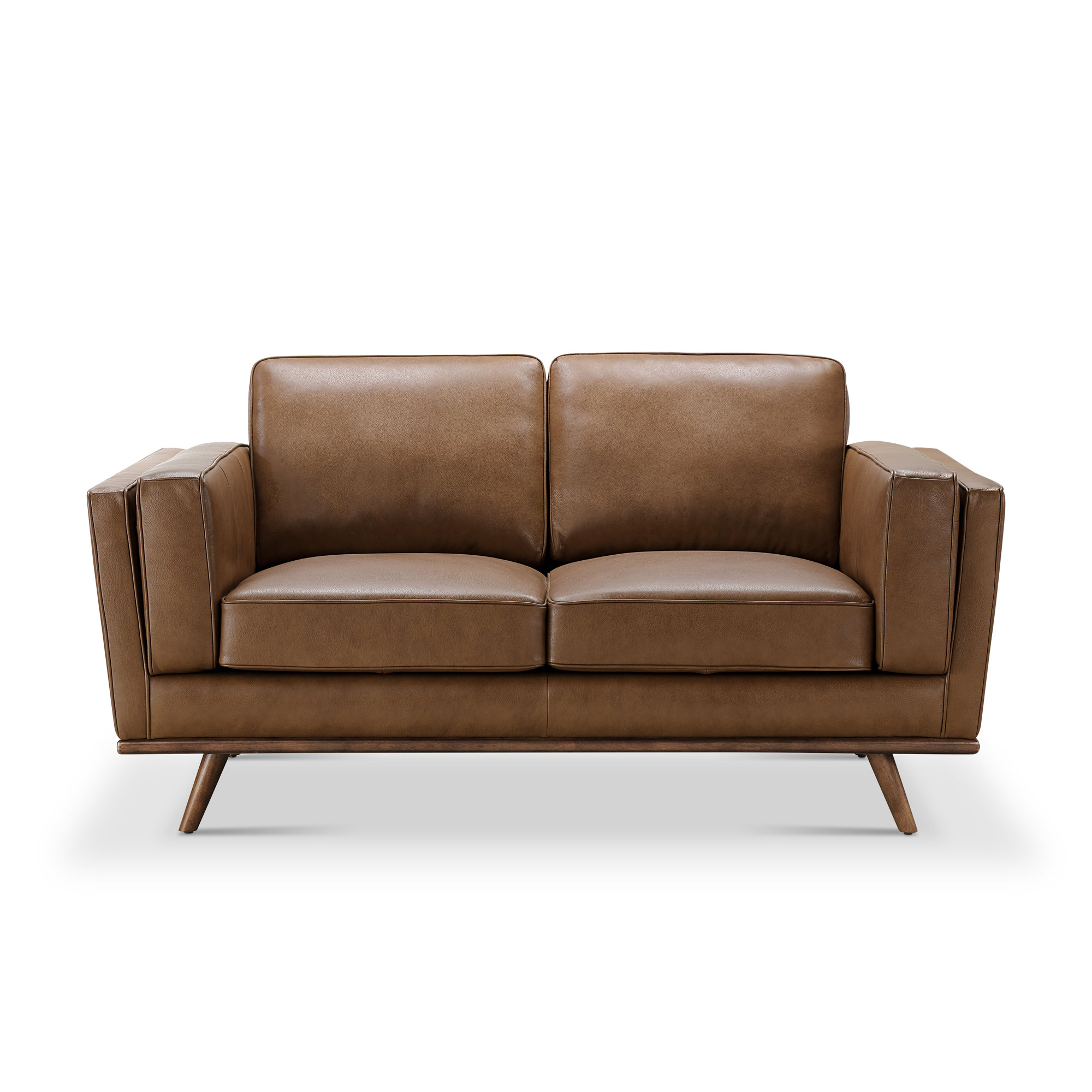 Barberena 67'' Upholstered Loveseat, Camel Genuine Leather