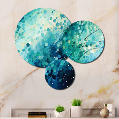 Ensemble de 3 décorations murales en turquoise 3