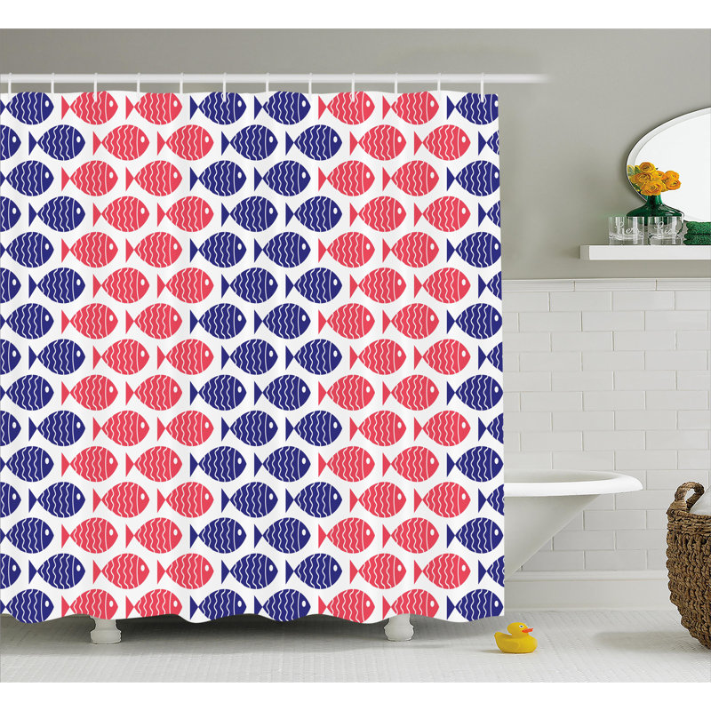 Shower Curtain with Hooks Included, 69" W x 75" L