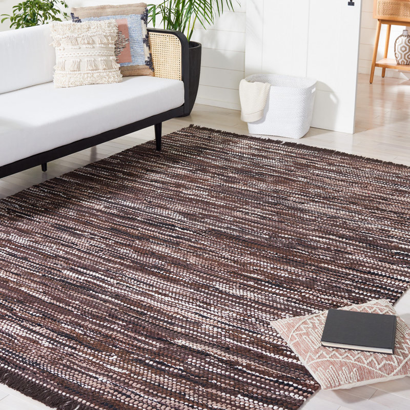 Amersham Flat Weave Recycled Cotton Chindi Solid Color Rug, Rectangle 9' x 12'
