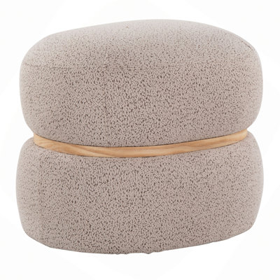Contemporary Ottoman Fabric And Natural Wood