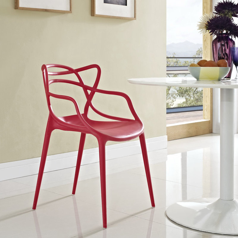 Fauteuil de salle à manger intriqué rouge, Rouge