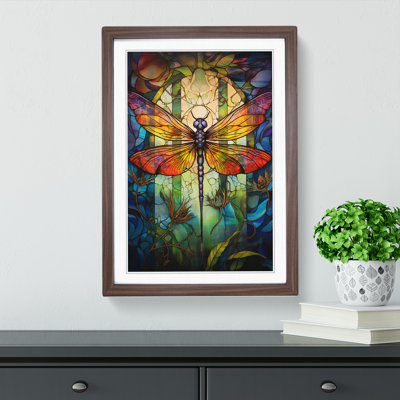 XYZ-FRM-V1223-566 Dragonfly Symbolism - Single Picture Frame Print on Wood