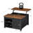 31.5" Square Lift Top Coffee Table with Hidden Storage and Sliding Barn Door-1578144359