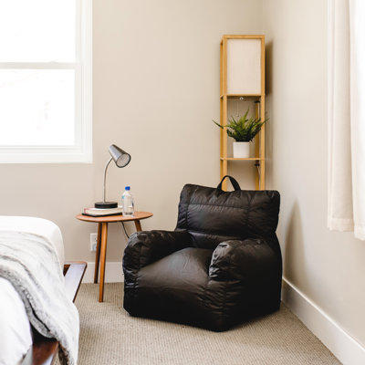 Big Joe Dorm Bean Bag Chair with Drink Holder and Pocket, Durable Polyester 