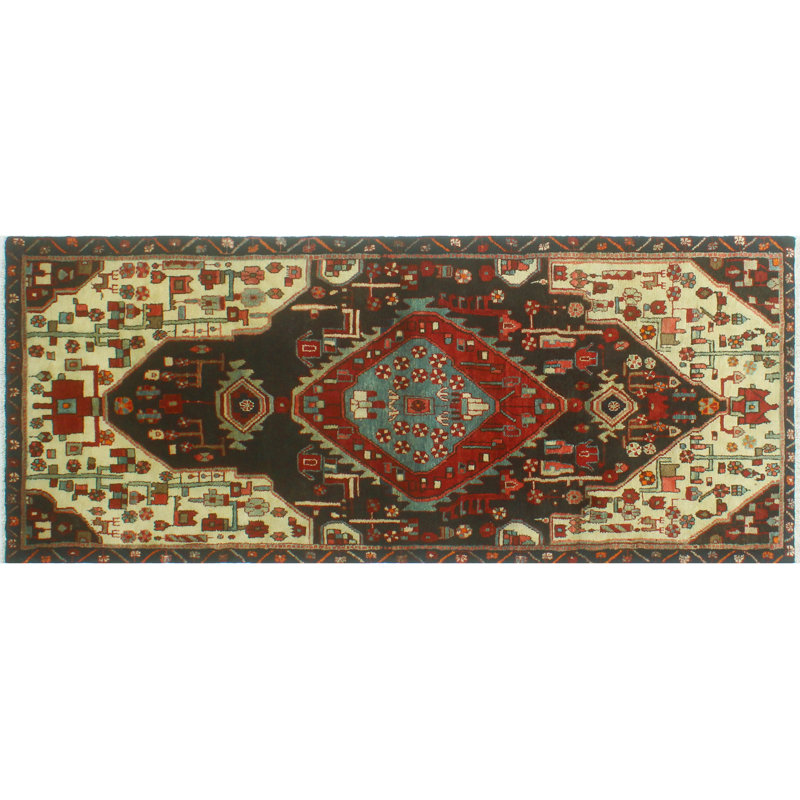 Fateha One-of-a-Kind 3'3" X 8'4" 1980s Runner Wool Area Rug