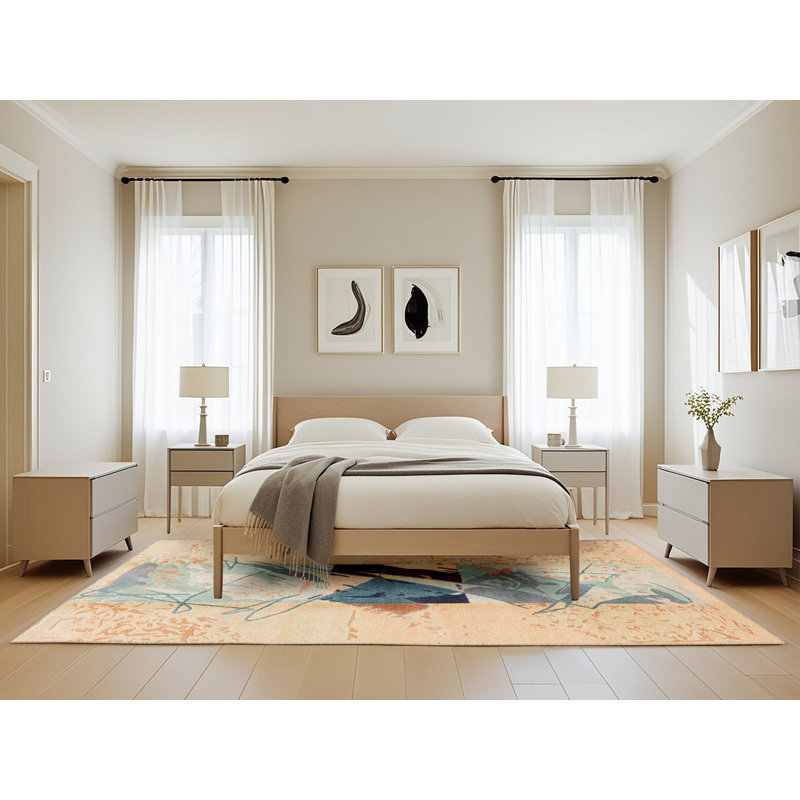 Tapis multicolore à motif abstrait Eko, Rectangle de 5 pi x 8 pi