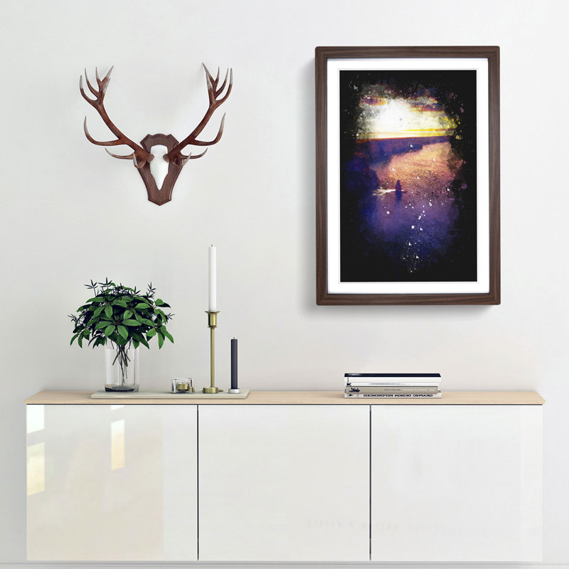 Sunset - Framed Print, 45cm H x 33cm W x 2cm D, Walnut Framed