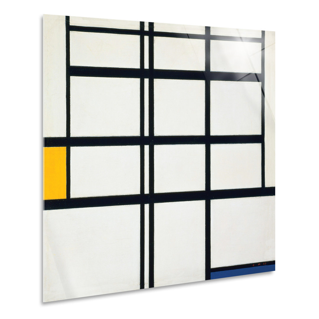 Wandbild Komposition Nr. 5 in Gelb, Blau und Weiß von Piet Mondrian