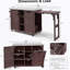 Armoire décorative avec plateau en acier inoxydable, îlot de cuisine extérieur avec table de barbecue pliable