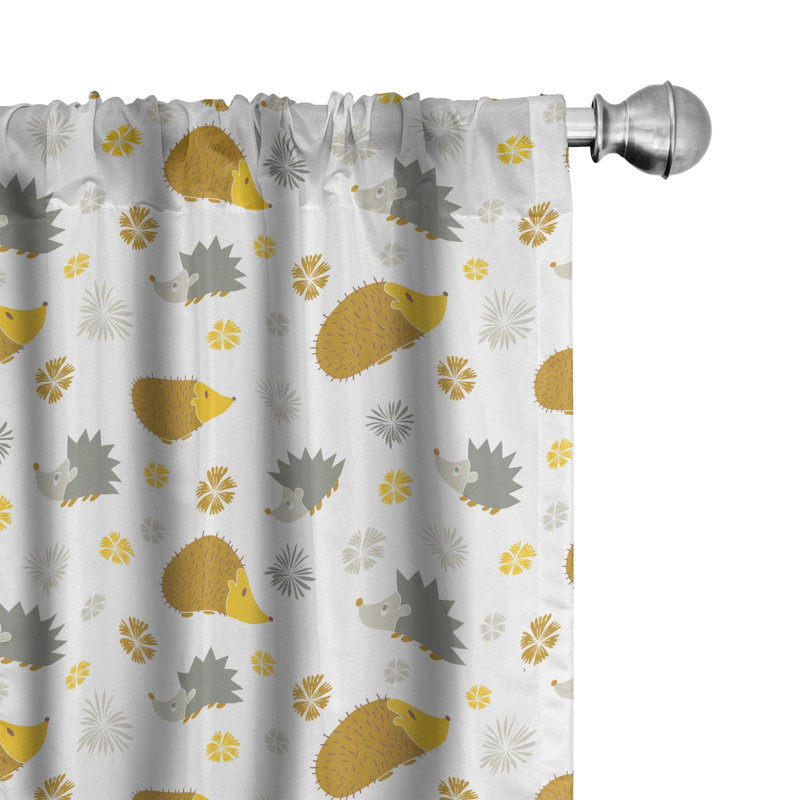 Hedgehog Semi-Sheer Rod Pocket Curtain Panels, 28" x 95"
